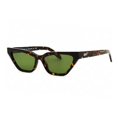 Off-white Sunglasses Cat Eye Full Rim, White Frame And Gold Mirror Lens Oeri13bmadison0176 In Brown