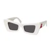 Off-white Sunglasses Cat Eye Full Rim, White Frame And Grey Lens Oeri027accra0107 In White