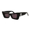 Off-white Sunglasses Cat Eye Full Rim, White Frame And Grey Lens Oeri027accra0107 In Black