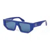 Off-white Sunglasses Geometric Full Rim, Black Frame And Dark Grey Lens Oeri13fvancouver1007 In Blue