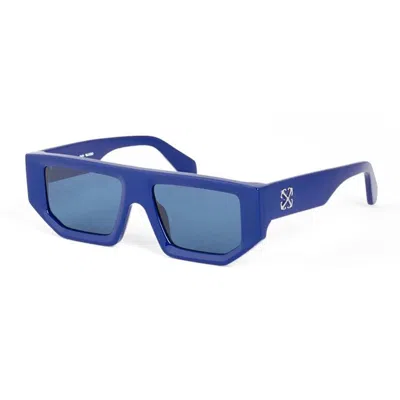 Off-white Sunglasses Geometric Full Rim, Black Frame And Dark Grey Lens Oeri13fvancouver1007 In Blue