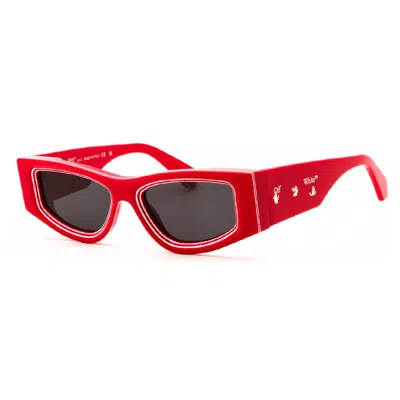 Off-white Sunglasses Geometric Full Rim, Red Frame And Dark Grey Lens Oeri047andy2507