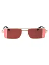 Off-white Sunglasses In Gold Burgundy