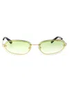 Off-white Miami Metal Oval Sunglasses In Gold Gradient Green