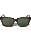 Off-white Palermo Square-frame Sunglasses In Havana Green