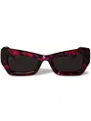 Off-white Aurora Sunglasses In Havana Red