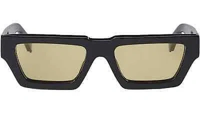 Pre-owned Off-white Sunglasses Oeri129 Manchester 1018 Black Black Yellow Men Women