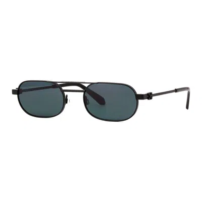 Off-white Sunglasses Oval Full Rim, Black Frame And Dark Grey Lens Oeri123vaiden1007