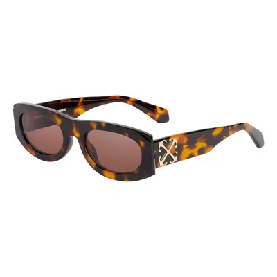Off-white Sunglasses Oval Full Rim, Havana Frame And Brown Lens Oeri13oorlando6064