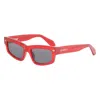 Off-white Sunglasses Rectangle Full Rim, Black Frame And Dark Grey Lens Oeri135miramar1007 In Red