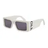 Off-white Sunglasses Rectangle Full Rim, Black Frame And Grey Lens Oeri097milano1007 In White