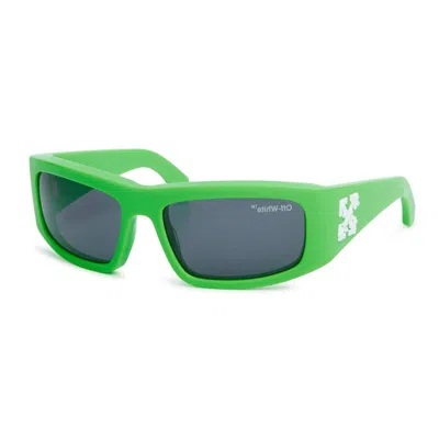 Off-white Sunglasses Rectangle Full Rim, Green Frame And Dark Grey Lens Oeri044joseph5907
