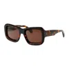 Off-white Sunglasses Rectangle Full Rim, Havana Frame And Brown Lens Oeri091verona6064 In Brown