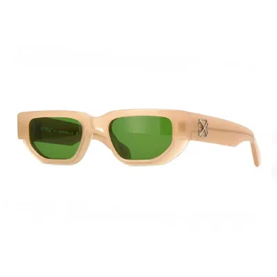 Off-white Sunglasses Rectangle Full Rim, Havana Frame And Dark Grey Lens Oeri115greeley6007 In Neutral