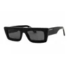 Off-white Sunglasses Rectangle Full Rim, Havana Frame And Dark Grey Lens Oeri136ontario6007 In Black
