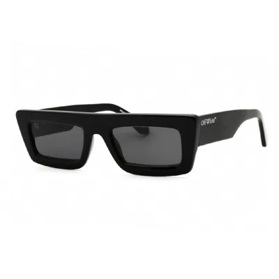 Off-white Sunglasses Rectangle Full Rim, Havana Frame And Dark Grey Lens Oeri136ontario6007 In Black