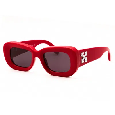 Off-white Sunglasses Rectangle Full Rim, Red Frame And Grey Lens Oeri019carrara2507