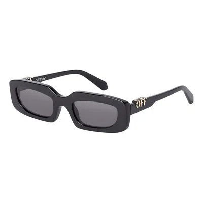 Off-white Sunglasses Rectangle Full Rim, Shiny Black Frame And Grey Lens Oeri13crenton1007