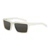 Off-white Sunglasses Rectangle Full Rim, White Frame And Dark Grey Lens Oeri067portland0107 In Neutral
