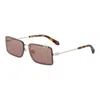 Off-white Sunglasses Rectangle Rimless, Gunmetal Frame And Blue Lens Oeri13ntampa7745 In Gold