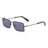 Off-white Sunglasses Rectangle Rimless, Gunmetal Frame And Blue Lens Oeri13ntampa7745 In Gray