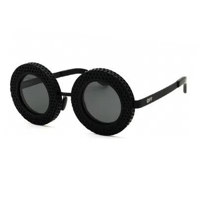 Off-white Sunglasses Round Full Rim, Black Frame And Dark Grey Lens Oeri100chicago1007