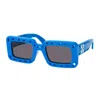Off-white Sunglasses Square Full Rim, Blue Frame And Dark Grey Lens Oeri025atlantic4507 In Blue