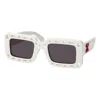 Off-white Sunglasses Square Full Rim, Blue Frame And Dark Grey Lens Oeri025atlantic4507 In White