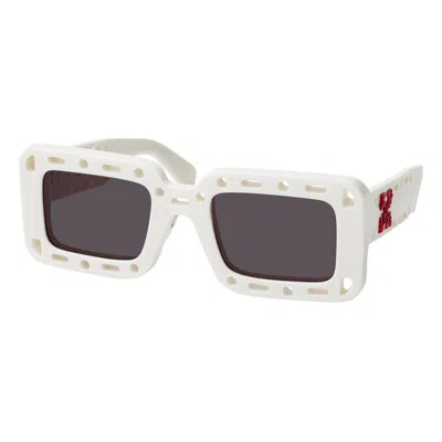 Off-white Sunglasses Square Full Rim, Blue Frame And Dark Grey Lens Oeri025atlantic4507 In White