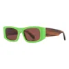 Off-white Men's Lucio Logo-bridge Rectangle Sunglasses In Green