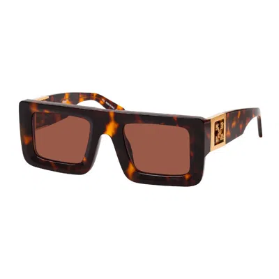 Off-white Sunglasses Square Full Rim, Havana Frame And Brown Lens Oeri060afleonardo6064