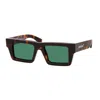 Off-white Sunglasses Square Full Rim, Havana Frame And Dark Green Lens Nassau6055 In Brown