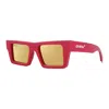 Off-white Sunglasses Square Full Rim, Havana Frame And Dark Green Lens Nassau6055 In Red