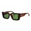 Off-white Sunglasses Square Full Rim, Havana Frame And Green Lens Oeri077savannah6055 In Green