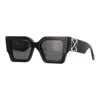 Off-white Sunglasses Square Full Rim, Havana Frame And Green Lens Oeri128catalina6055 In Black