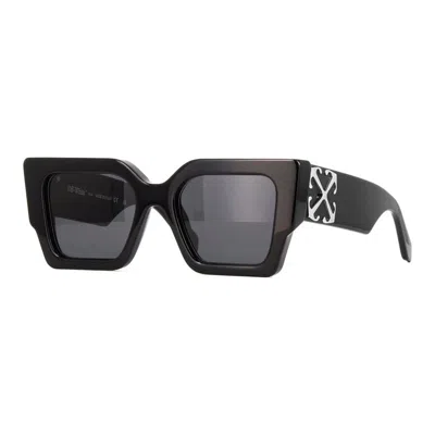 Off-white Sunglasses Square Full Rim, Havana Frame And Green Lens Oeri128catalina6055 In Black