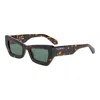 Off-white Sunglasses Square Full Rim, Havana Frame And Green Lens Oeri137aurora6055 In Brown