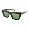 Off-white Sunglasses Square Full Rim, Havana Frame And Green Lens Oeri13lhampton6055 In Brown