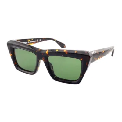 Off-white Sunglasses Square Full Rim, Havana Frame And Green Lens Oeri13lhampton6055 In Brown