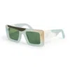 Off-white Sunglasses Square Full Rim, Multicolor Sand Frame And Solid Brown Lens Oeri069seattle1764 In Green