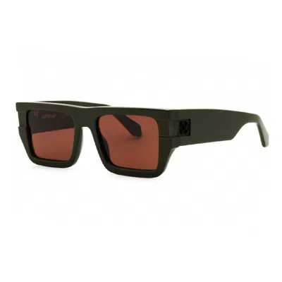 Off-white Sunglasses Square Full Rim, Shiny Grey Frame And Blue Lens Oeri149chester0945 In Black