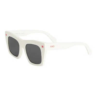 Off-white Sunglasses Square Full Rim, Shiny Pink Frame And Dark Grey Lens Oeri13yselma3007 In White