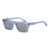 Off-white Sunglasses Square Full Rim, Striped Blue Frame And Dark Grey Lens Oeri13ealbany4407 In Blue
