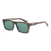 Off-white Sunglasses Square Full Rim, Striped Blue Frame And Dark Grey Lens Oeri13ealbany4407 In Brown