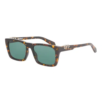 Off-white Sunglasses Square Full Rim, Striped Blue Frame And Dark Grey Lens Oeri13ealbany4407 In Brown
