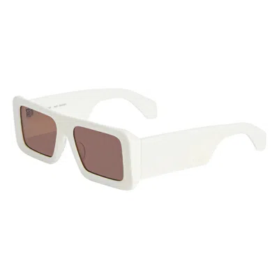 Off-white Sunglasses Square Full Rim, Teal Frame And Dark Grey Lens Oeri140troy5907 In White