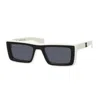 Off-white Sunglasses Square Full Rim, White Frame And Dark Grey Lens Jacob0207 In White