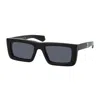 Off-white Sunglasses Square Full Rim, White Frame And Dark Grey Lens Jacob0207 In Black