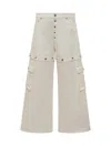 Off-white Off White "90's Logo Convertible Baggy Jeans In White