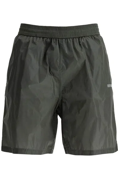 Off-white Surfer Sea Bermuda Shorts In Green